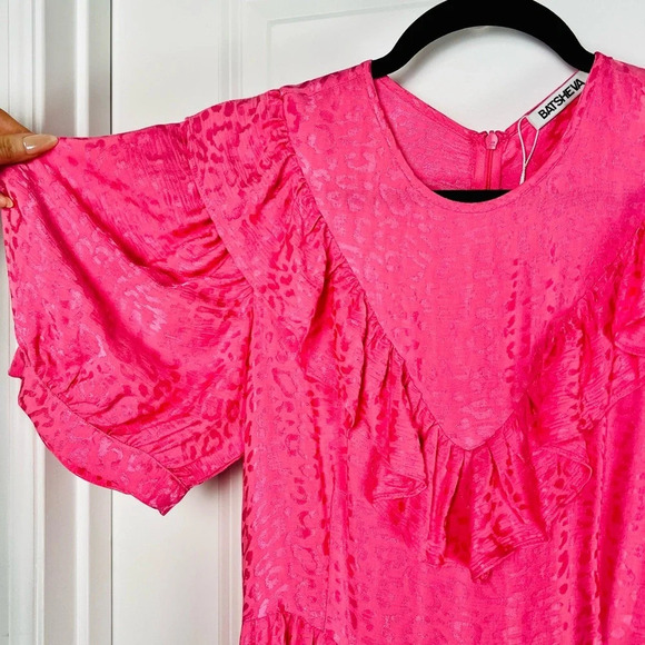 Batsheva Silk May Nap Dress Ruffled Midi Prairie 0 XS Rare - Picture 5 of 10